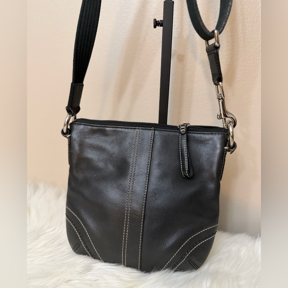 Coach Black Leather Crossbody Bag with Buckle - Picture 3 of 12
